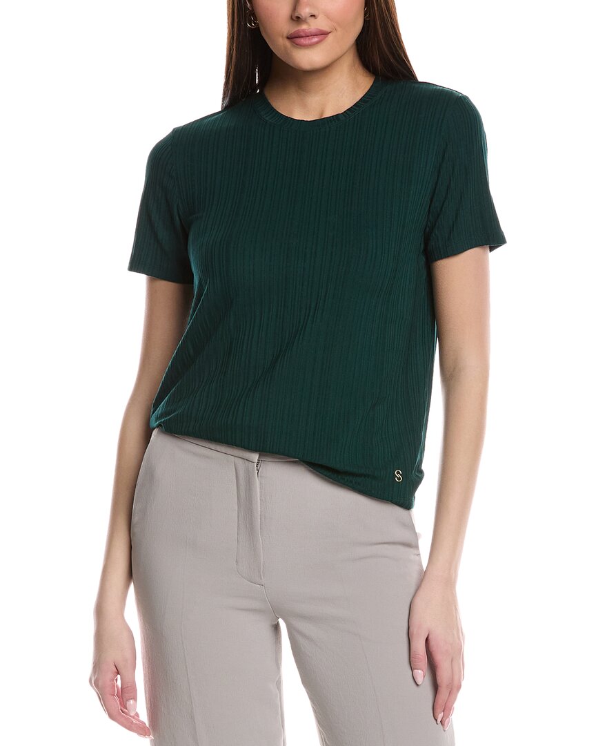 St. John Sleek Rib Jersey Knit Top