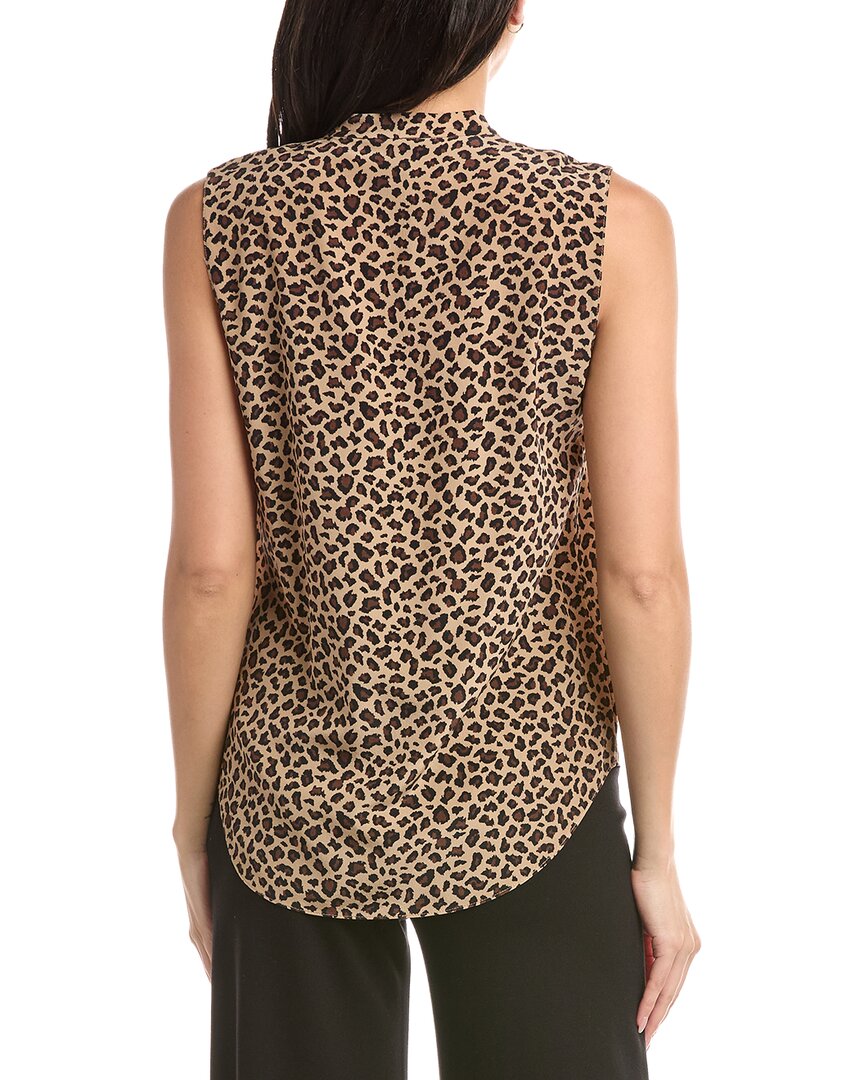 St. John Spotted Leopard Silk Top