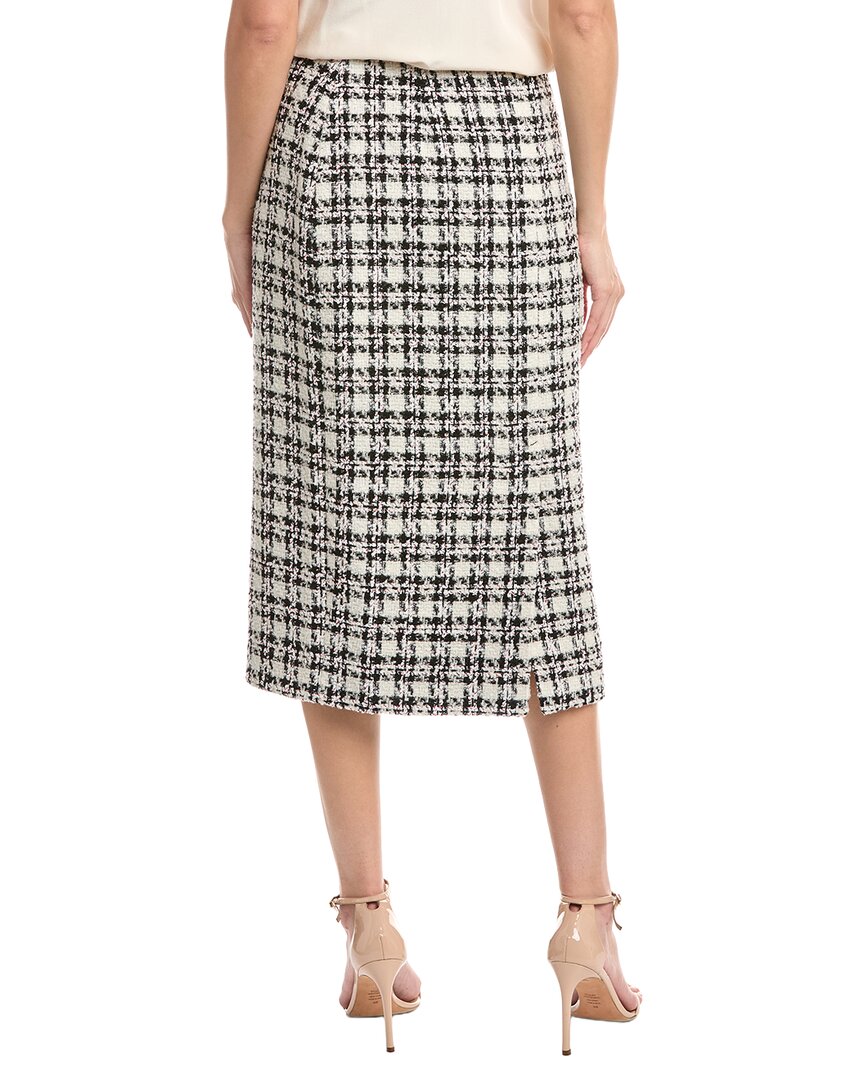 St. John Plaid Wool-Blend Pencil Skirt