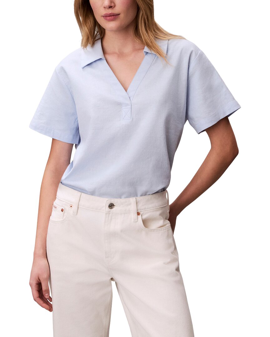 Calvin Klein Linen-Blend Polo T-Shirt