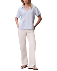 Calvin Klein Linen-Blend Polo T-Shirt