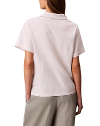 Calvin Klein Linen-Blend Polo T-Shirt