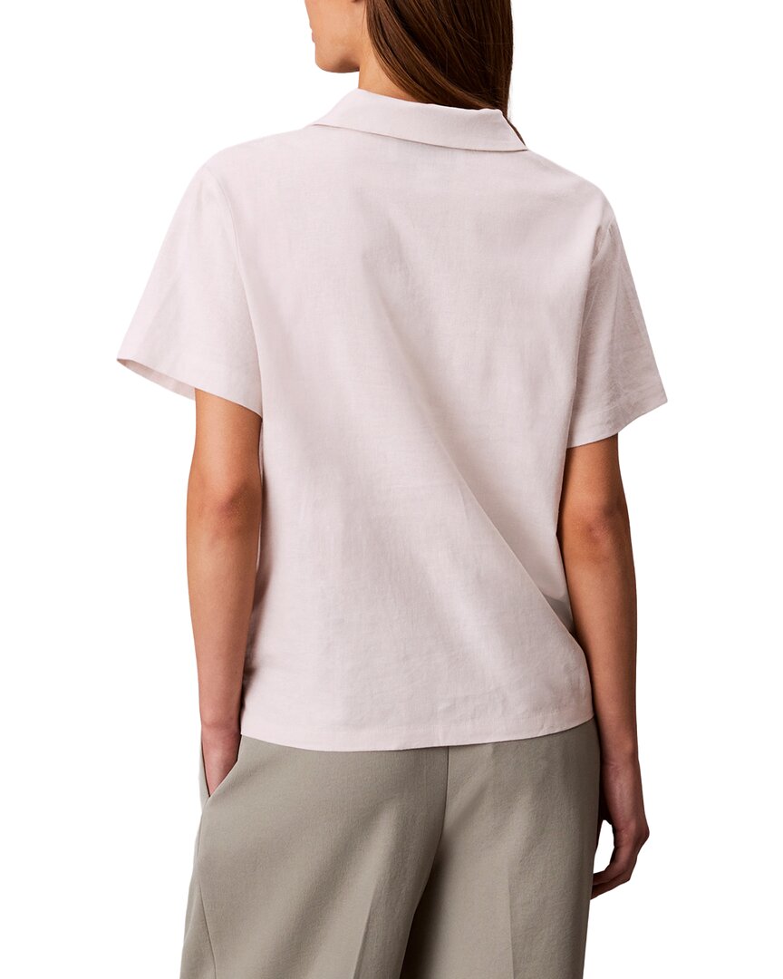 Calvin Klein Linen-Blend Polo T-Shirt