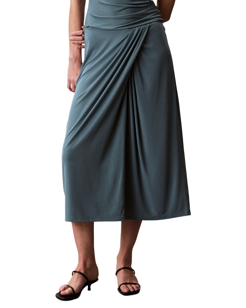 Calvin Klein Crepe Rib Wrap Skirt