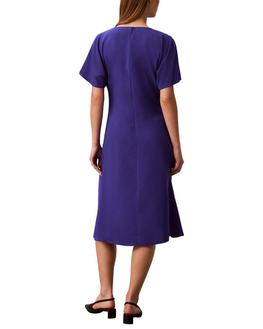 Calvin Klein Women's V-Neck Midi Dress - Blue River Fog