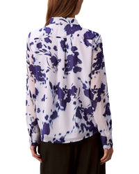 Calvin Klein Chiffon Print Relaxed Button-Down Shirt