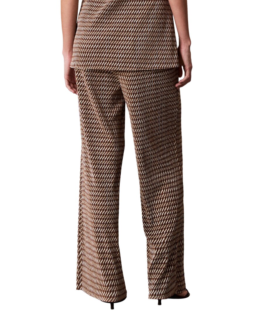 Calvin Klein Printed Plisse Wide Leg Pant