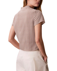 Calvin Klein Crepe Print Wrap Top