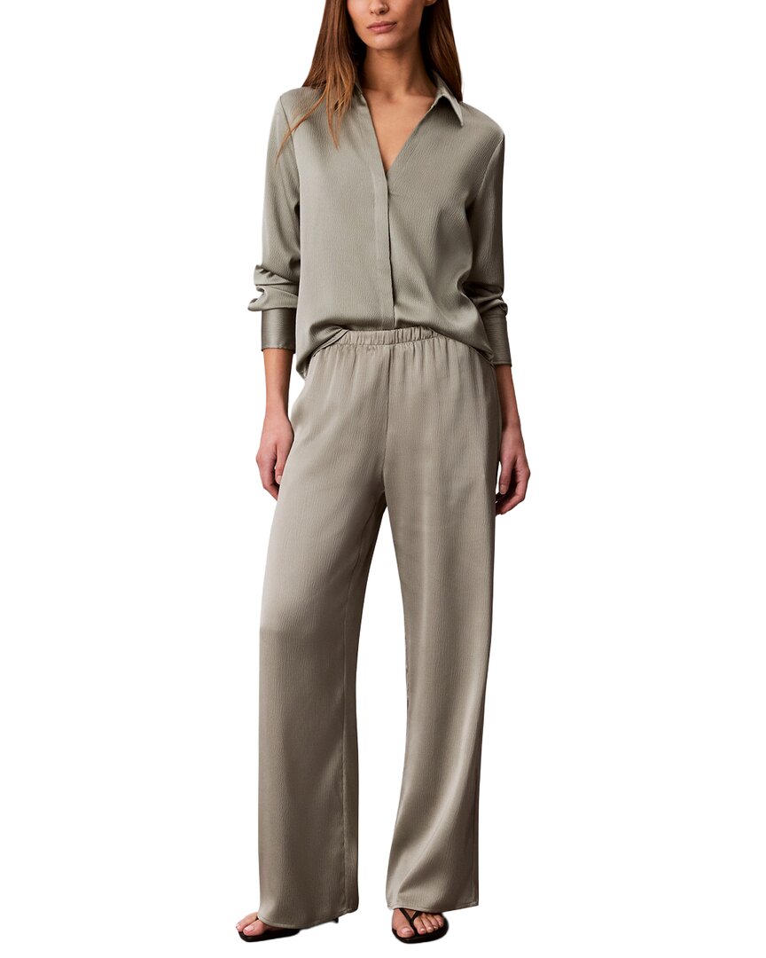Calvin Klein Hammered Satin Fitted Shirt