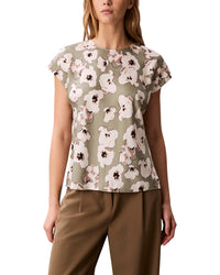 Calvin Klein Printed Matte Satin Sheath Top