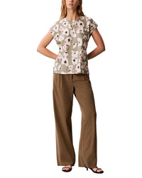 Calvin Klein Printed Matte Satin Sheath Top