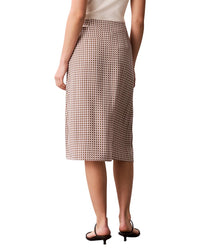 Calvin Klein Crepe Print Midi Skirt