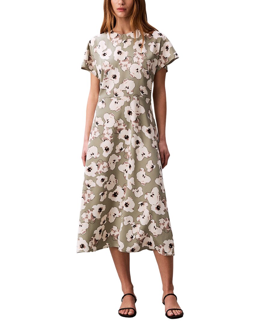 Calvin Klein Matte Satin Midi Dress