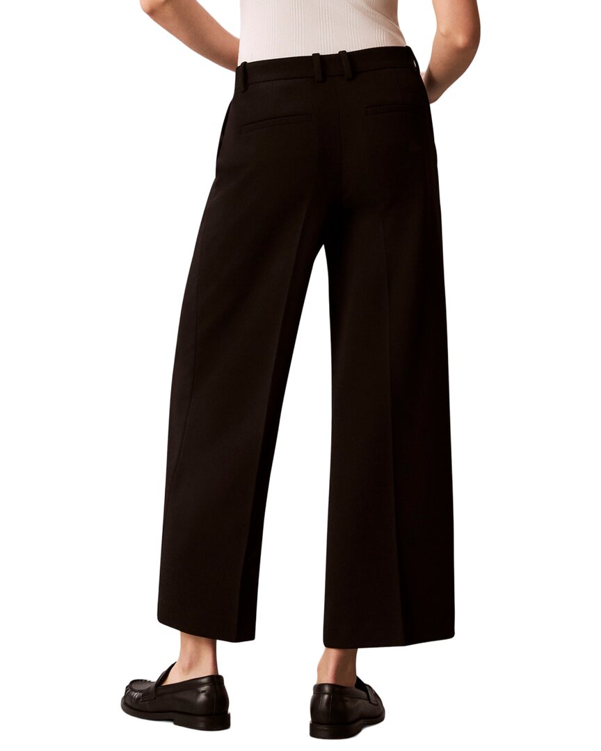 Calvin Klein Stretch Crepe Cropped Wide Leg Pant
