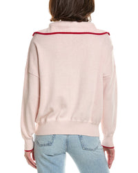 Brodie Cashmere Brodie Cashmere Tipped 1/2-Zip Cashmere-Blend Pullover