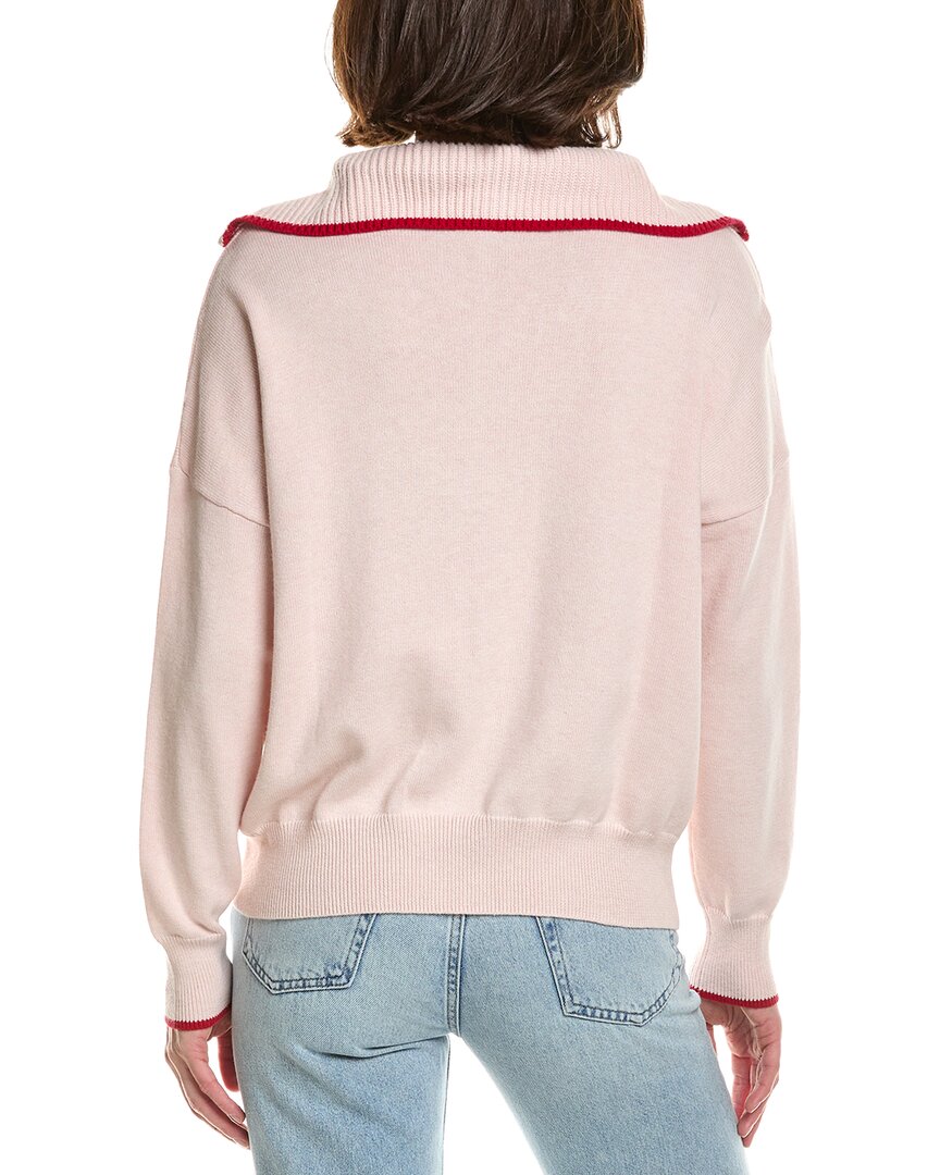 Brodie Cashmere Brodie Cashmere Tipped 1/2-Zip Cashmere-Blend Pullover