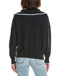 Brodie Cashmere Brodie Cashmere Tipped 1/2-Zip Cashmere-Blend Pullover