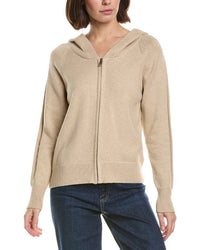 Brodie Cashmere Ribbed Zip Up Cashmere-Blend Hoodie