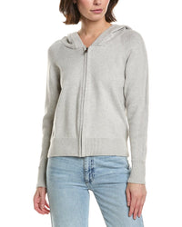 Brodie Cashmere Brodie Cashmere Ribbed Zip Up Cashmere-Blend Hoodie