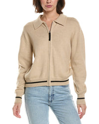 Brodie Cashmere Varsity Zip Through Cashmere-Blend Jacket