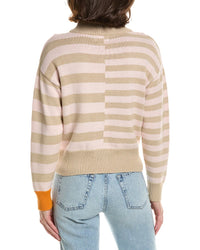 Brodie Cashmere Brodie Cashmere Mix Stripe 1/2-Zip Cashmere-Blend Pullover