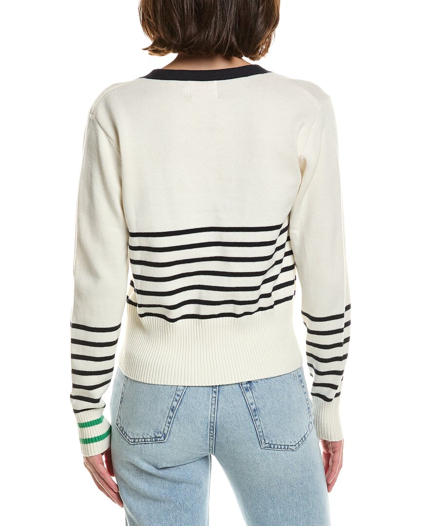 Brodie Cashmere Irregular Stripe Cashmere-Blend Cardigan