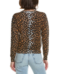 Brodie Cashmere Leopard Crewneck Cashmere-Blend Sweater