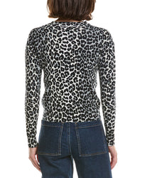 Brodie Cashmere Brodie Cashmere Leopard Crewneck Cashmere-Blend Sweater