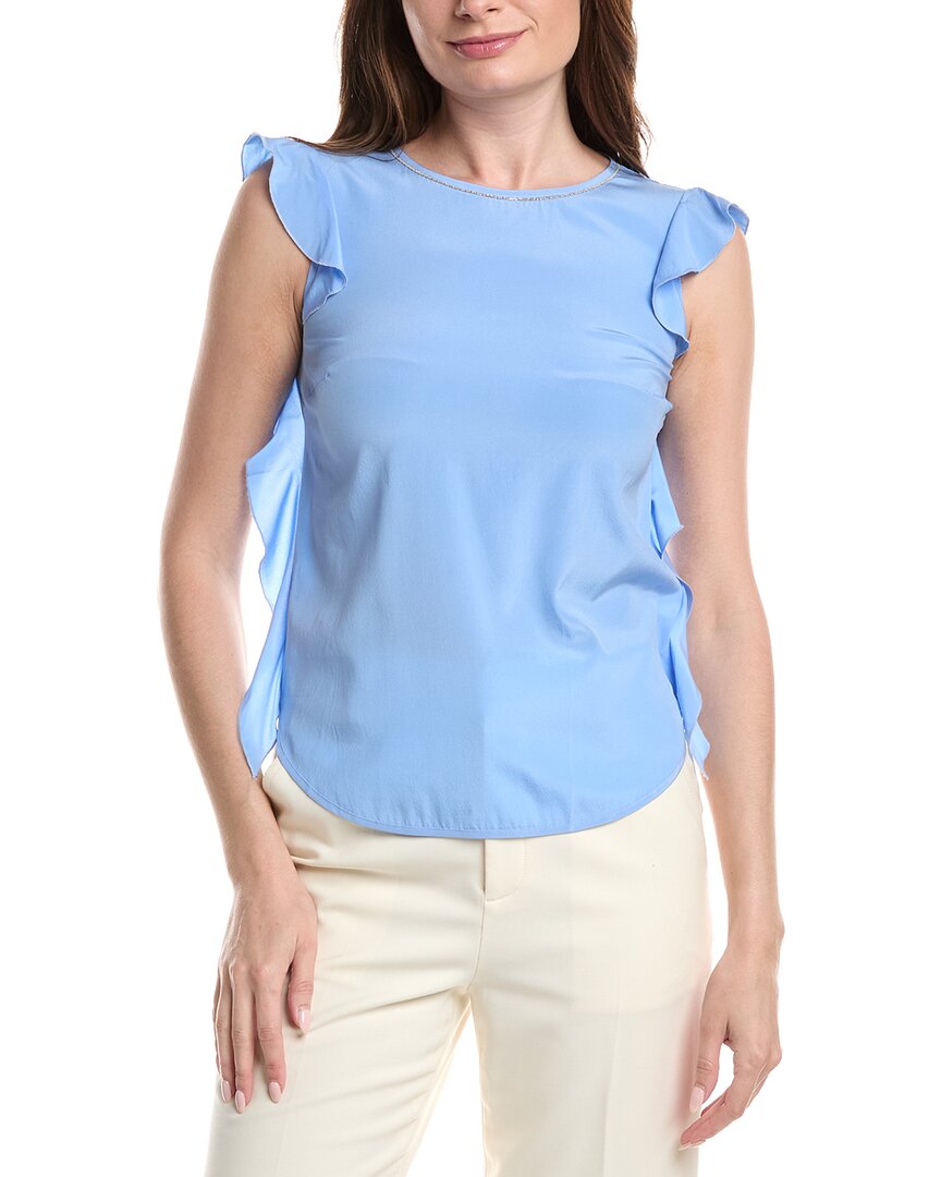 Peserico Silk-Blend Ruffle Top