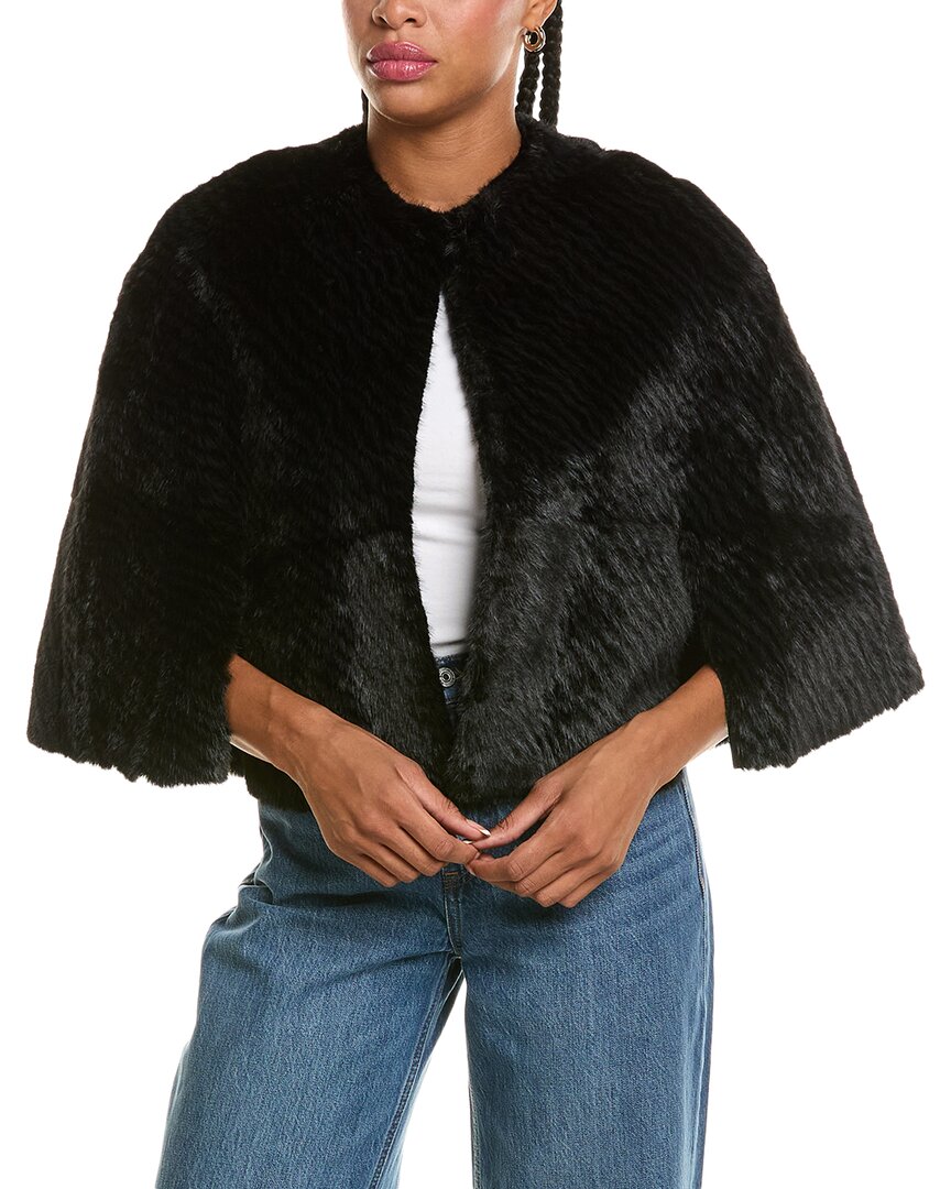 Stella + Lorenzo Faux Fur Short Cape Jacket