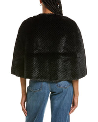 Stella + Lorenzo Faux Fur Short Cape Jacket
