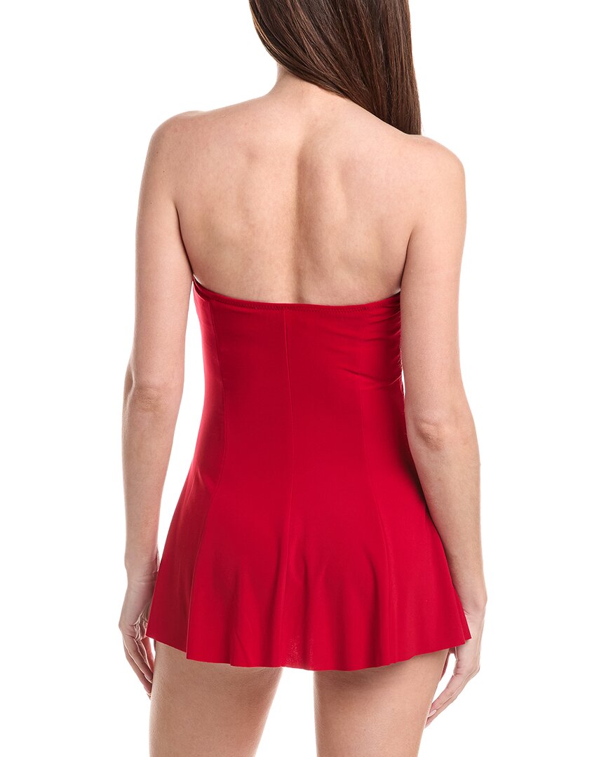 Norma Kamali Strapless Flared Swim Dress