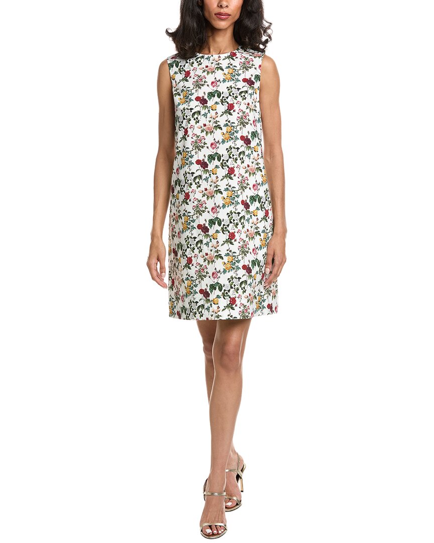 Oscar De La Renta Mini Rose Poplin Shift Dress