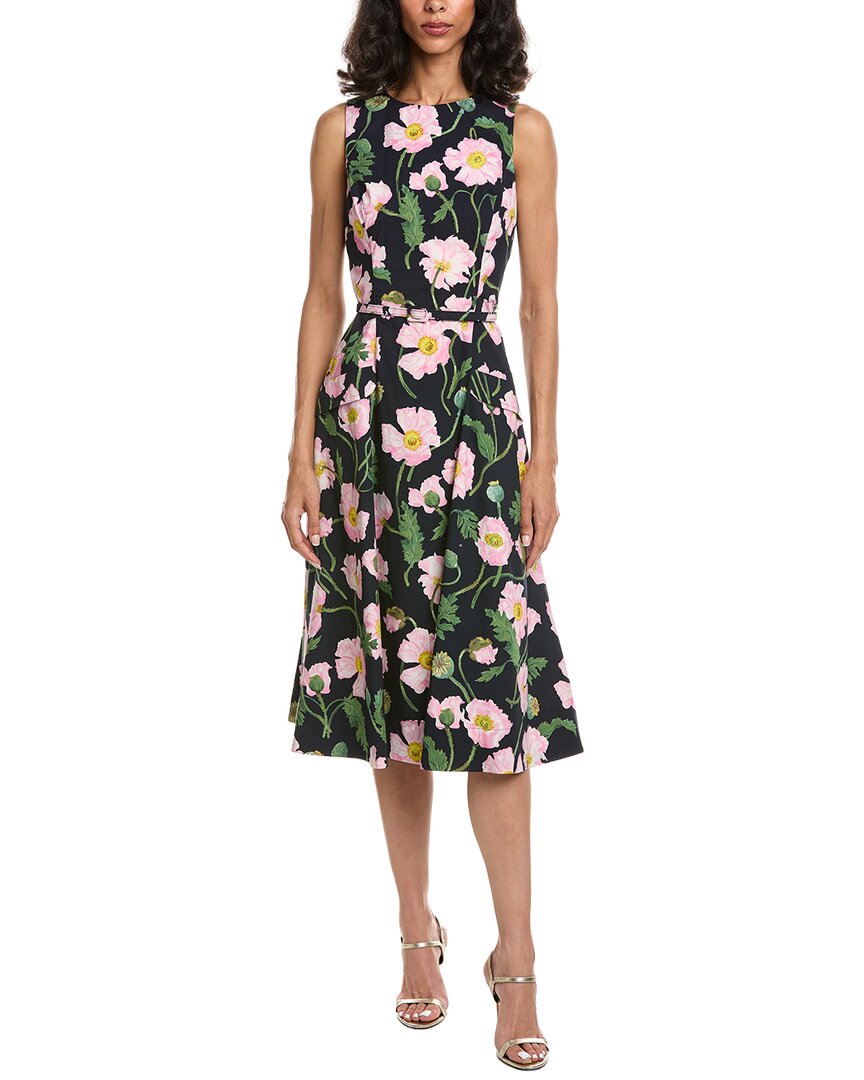 Oscar De La Renta Painted Poppies Dress