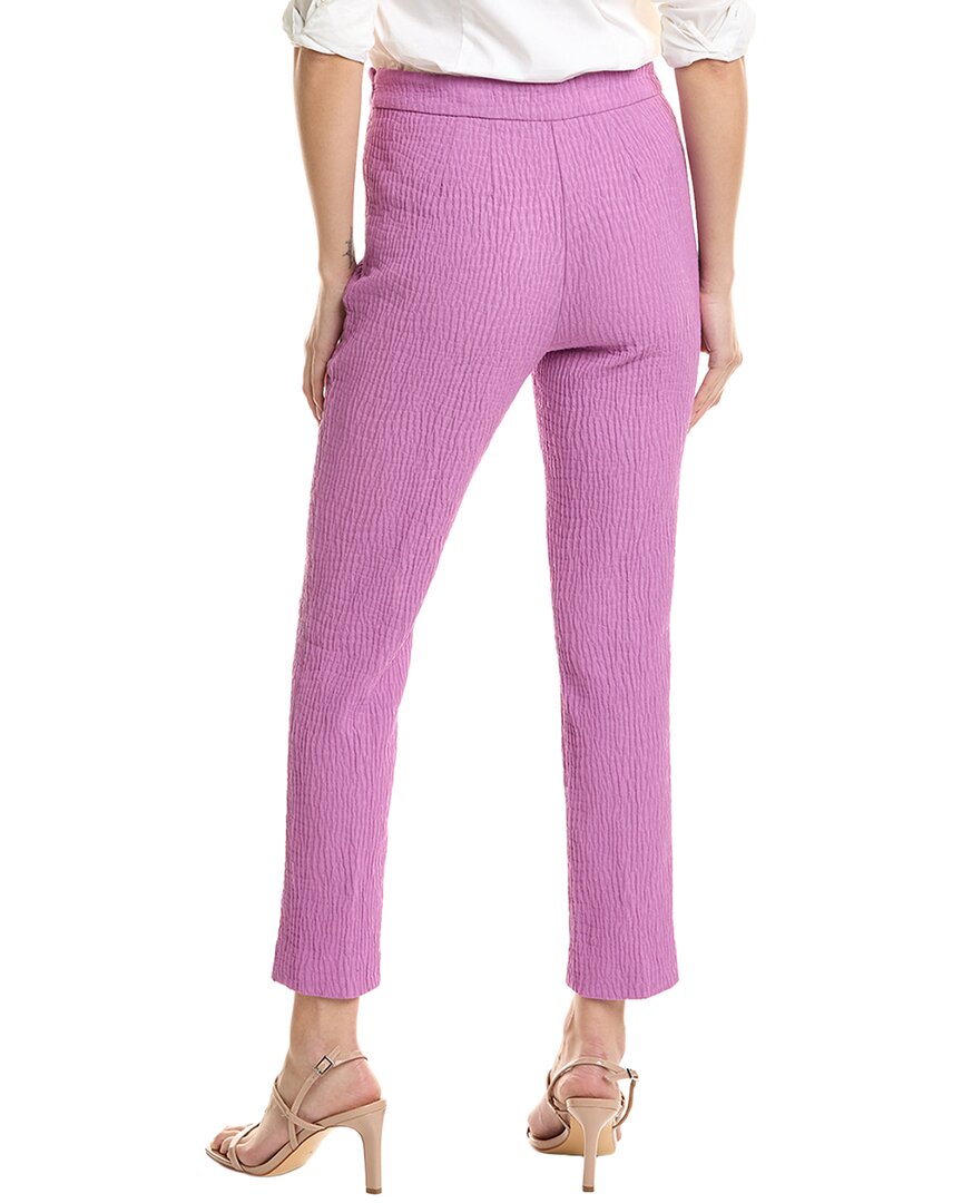 Natori Textured Cotton Jacquard Side Zip Ankle Pant