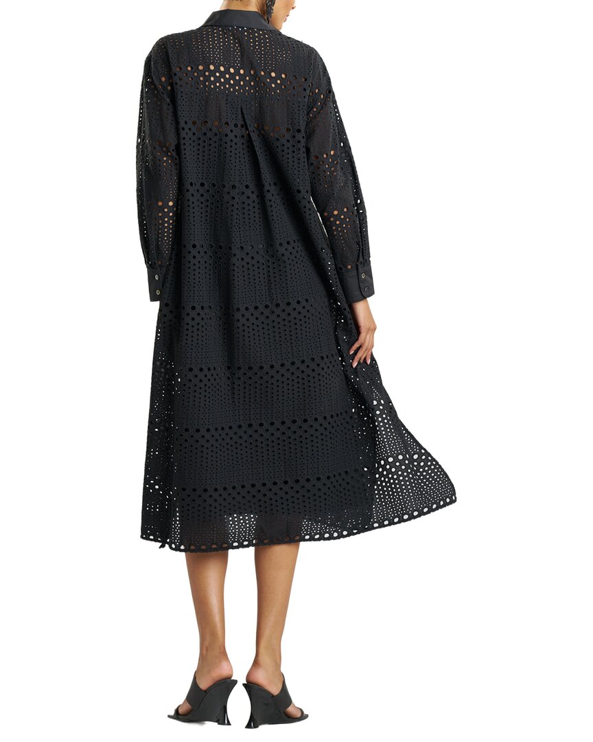 Natori Round Eyelet Oversized Shirt Dress