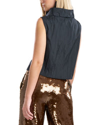 Natori Taffeta Plisse Cowl Top