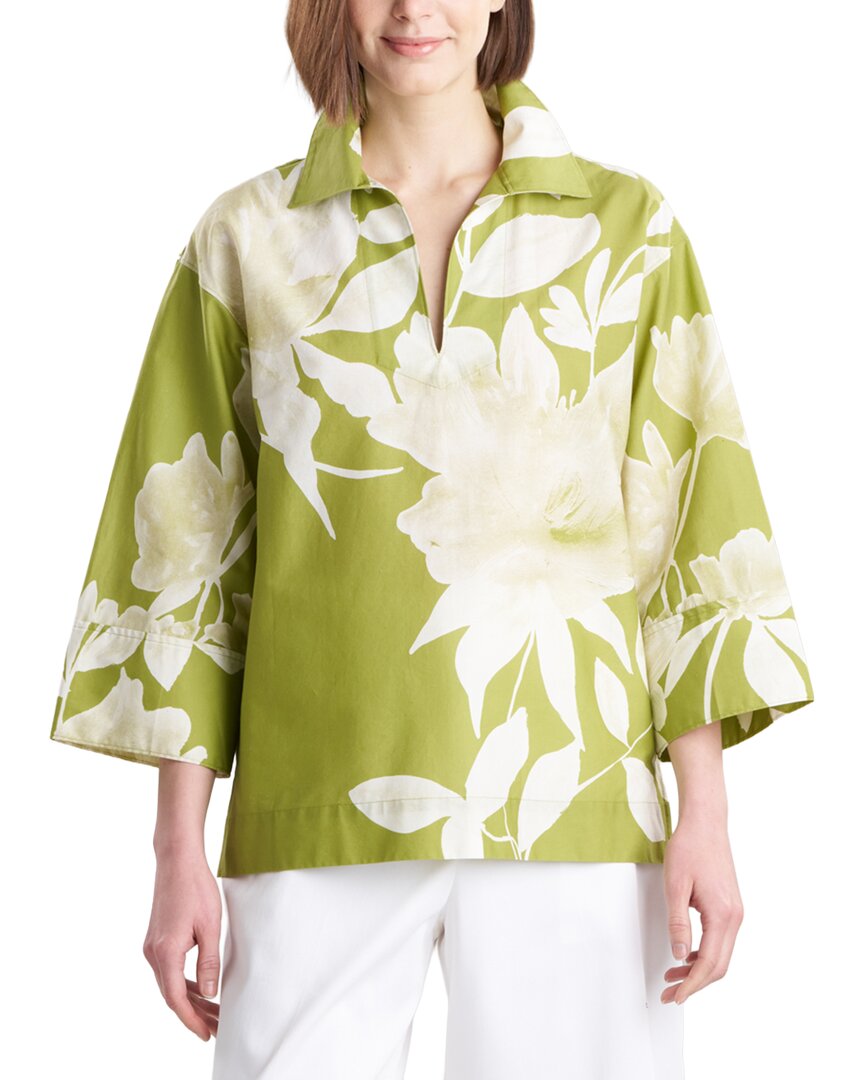 Natori Natori Andora Printed Poplin Kimono Shirt