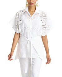 Natori Natori Round Eyelet Kimono Wrap Shirt