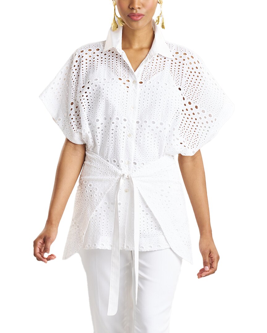 Natori Natori Round Eyelet Kimono Wrap Shirt