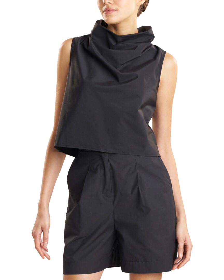 Natori Techno Poplin Cowl Neck Top