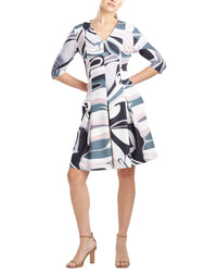 Natori Abstract Pleated Dress