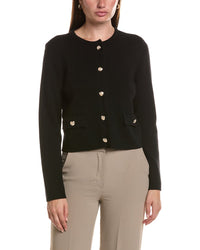 Bruno Magli Cropped Crewneck Wool Jacket