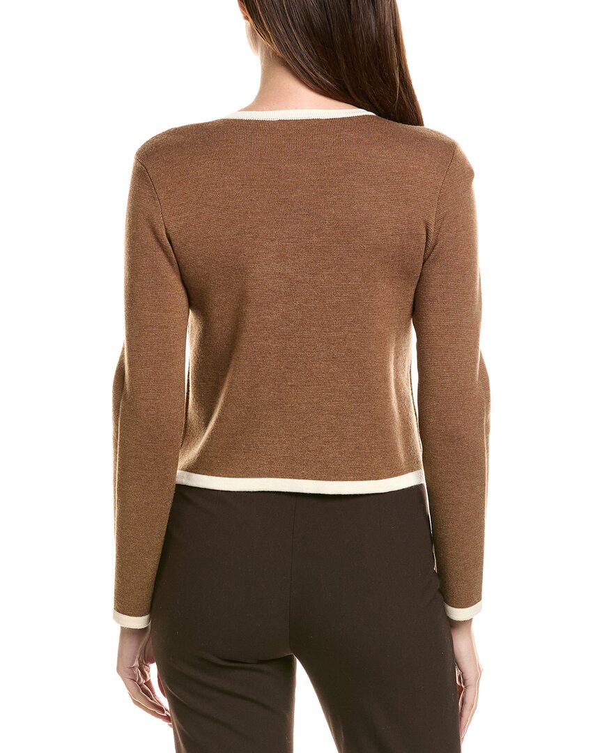 Bruno Magli Tipped Merino Wool Cropped Jacket