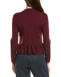 Bruno Magli Merino Wool Peplum Sweater Jacket