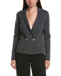 Bruno Magli Contrast Trim V-Neck Wool Cardigan