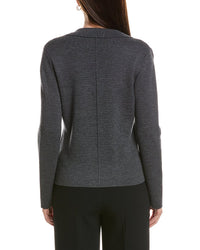 Bruno Magli Contrast Trim V-Neck Wool Cardigan