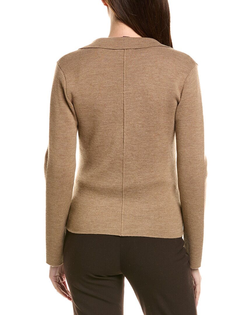 Bruno Magli Contrast Trim V-Neck Wool Cardigan