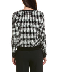 Bruno Magli Houndstooth Crewneck Wool & Cashmere-Blend Sweater