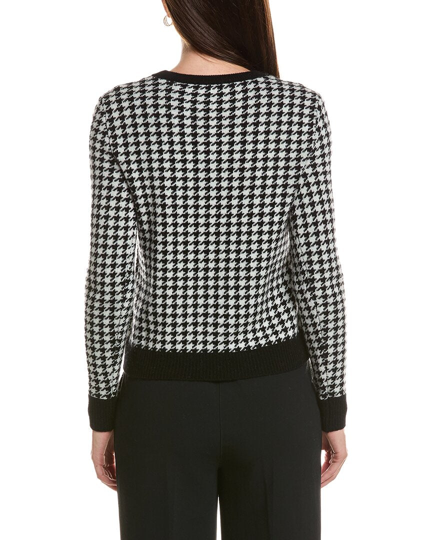 Bruno Magli Houndstooth Crewneck Wool & Cashmere-Blend Sweater